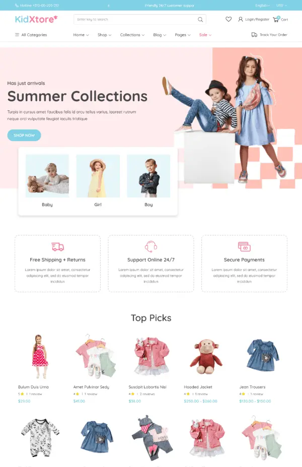 Çocuk modası için modern, mobil uyumlu ve SEO odaklı e-ticaret web sitesi. Çocuk modası e-ticaret web sitesi ile markanızı dijitale taşıyın, satışlarınızı artırın.